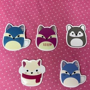 Squishmallow Stickers Fox Bundle 5 stickers